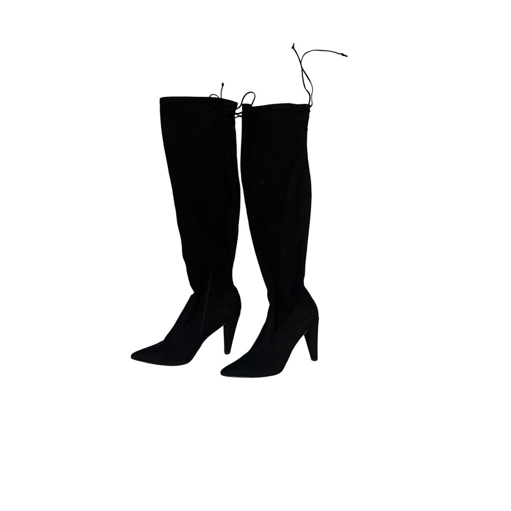 French Connection Womens Black Faux Suede Over The Knee Thigh High Boots Size 11